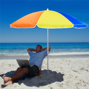 Logo personalizzato colore arcobaleno promozione ombrello da sole su misura all'aperto grande ombrellone da spiaggia per la sabbia - Product Image 5