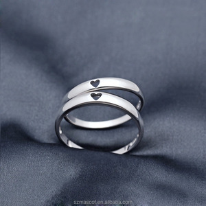 Cincin Kawin Sederhana Set Perak Perhiasan Lapis Emas 925 Perak Maskot Pertunangan untuk Pasangan 18K Putih 2 Gram NGTC - Product Image 2