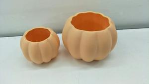 Pot de fleurs en céramique moderne et écologique, personnalisable, style citrouille, pour intérieur/extérieur, petit ensemble de supports pour plantes, vente en gros pour pépinières - Product Image 3