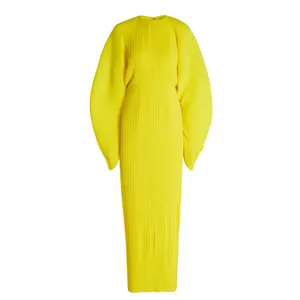 Vestido longo de malha plus size, feminino, neon, amarelo, sexy