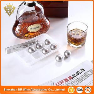 Popular bola de hielo cubo de acero inoxidable piedras del <span class=keywords><strong>whisky</strong></span> con bolsa de almacenamiento de terciopelo - Product Image 5