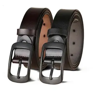 Ingrosso 2.8cm di larghezza in lega di zinco metallo singolo polo fibbia in vera <span class=keywords><strong>pelle</strong></span> <span class=keywords><strong>cintura</strong></span> per le donne - Product Image 1