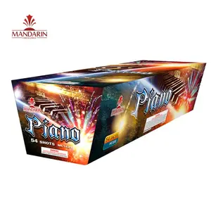 High Quality world class fireworks 54 Shots mixed size Fan Cake Fireworks pyrotechnic big fan cake