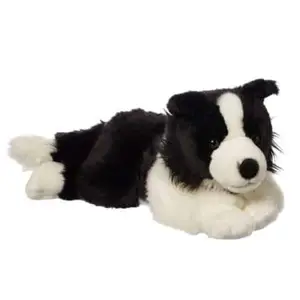 Lovely puppy stuffed plush toy large border collie plush polybag 1000pcs embroidery or imprint bearded collie soft toy