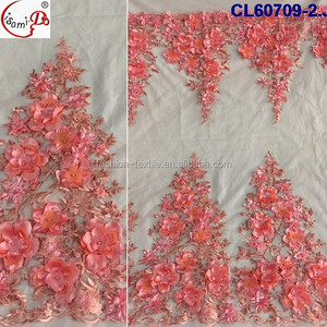 <strong>Top</strong> One <strong>Peach</strong> 3D Lace Fabric Haute Couture Fabric CL60709 Wedding Dress Bridal Gown Lace Fabric - Product Image 4
