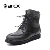 ARCX parlatma inek deri motosiklet binici çizmeleri hafif taban su geçirmez Touring motosiklet ayakkabıları Off Road sürme ayakkabı