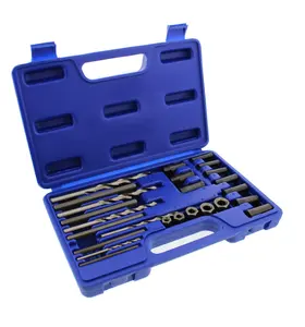 Screw & Bolt Extraction 25-Piece Remover Tool Kit Drill Bits, Extractor Pins Drilling Guides, Nuts Set