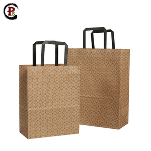 <span class=keywords><strong>Pas</strong></span> <span class=keywords><strong>cher</strong></span> papier <span class=keywords><strong>kraft</strong></span> à fond carré de magasinage plat poignée sacs d'emballage avec logo personnalisé - Product Image 5
