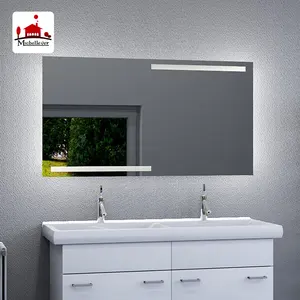 Tahan Air dan Kabut Tahan Persegi Panjang LED Mirror Silver Backlit Dekoratif Cermin Kamar Mandi dengan Diterangi Fitur