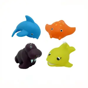 Rubber Water Squirter Shark Toy Sea Animal Set Small Toys Bath Toys Made in China for Kids