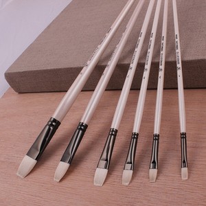 Professionnel de haute qualité 6 pièces <span class=keywords><strong>pinceau</strong></span> à poils blancs ensemble spécial <span class=keywords><strong>peinture</strong></span> à l'huile artiste pinceaux en gros - Product Image 4