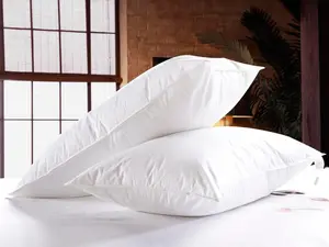 Almohada de plumas de ganso lavables a máquina, supersuave, venta al por mayor, barata