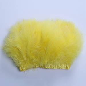 Charming tacchino plume trim a buon mercato tinti di nero marabù della piuma guarnizioni per abiti - Product Image 3