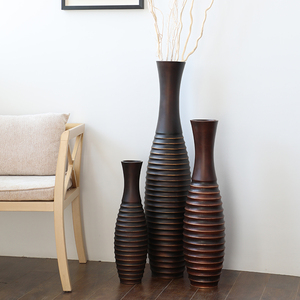 Floreros de Arte de poliresina de alta gama, Floreros decorativos para el hogar, jarrón <span class=keywords><strong>negro</strong></span> moderno - Product Image 1