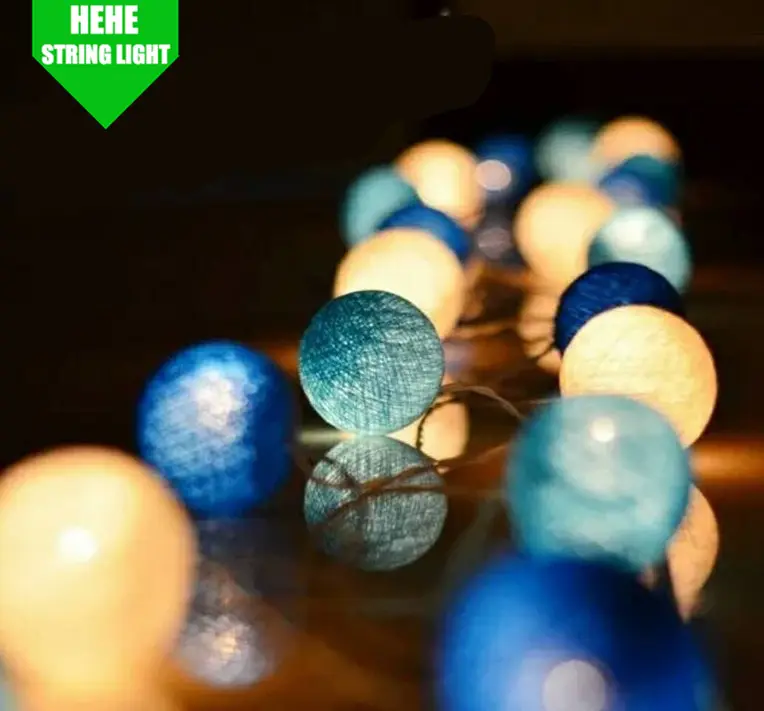 Fabrika toptan 3m 20 led pamuk topu led garland açık dekoratif dize ışık pamuk topu noel için