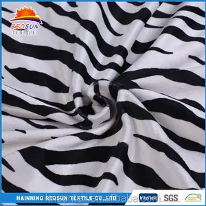 Оптовая 250gsm зебра бархат набивные ткани для дивана