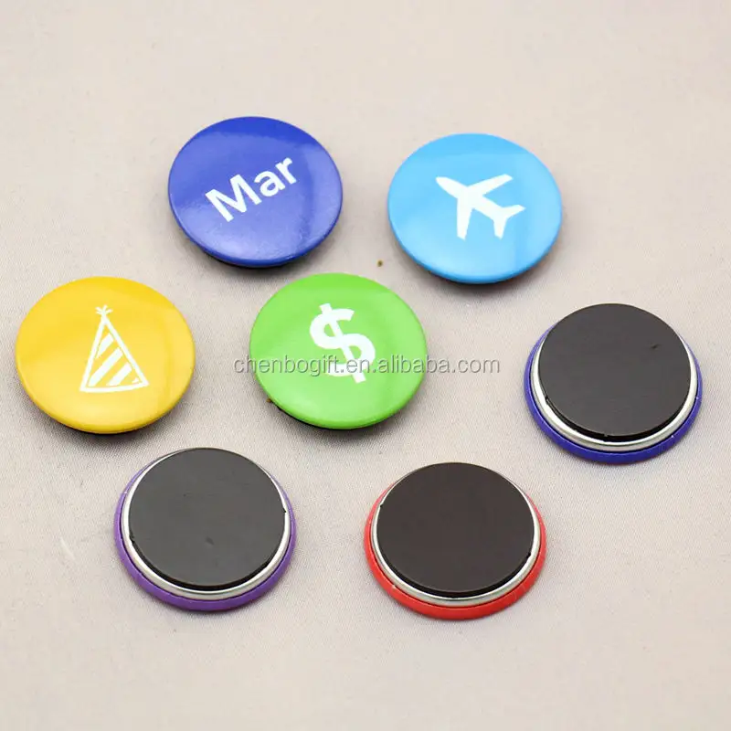 Милые мини-круглая жестяная магниты для холодильника, металлические кнопки магнита знак