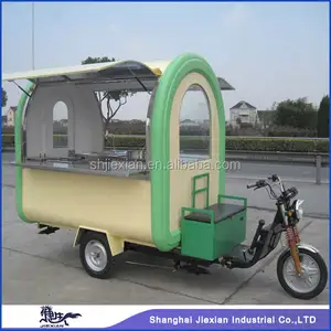 China JX-FR220G triciclo vendimia remolcable remolque fabricante/máquina expendedora kiosco/remolque móvil de alimentos