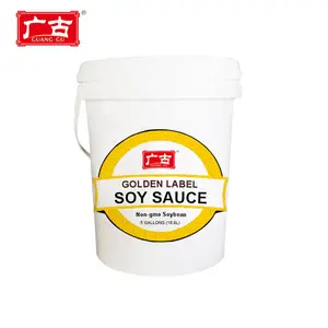 Venta caliente Guanggu oro Etiqueta de salsa de soja de 5 galones a granel de salsa de soja
