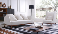 Wohnzimmer-Sofa Holz-Ecksofa-Set Möbeldesigns Stoff Skandinavisch Modern 3-Sitzer Massivholz-Sofa mit Liegefunktion