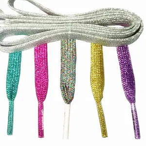 Dongguan OEM Colorful Bing Lurex Ice Skate Shoe Laces