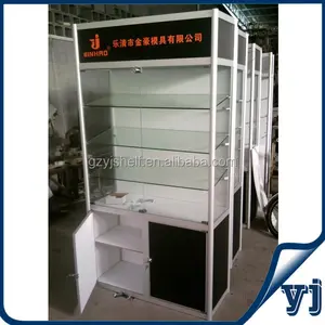 Hot Sale Factory Price Fashionable Mall Kiosk Aluminum Store Jewelry Glass Display Cabinet Glass Showcase