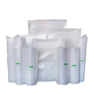 Texturizado Em Relevo Aferidor De Vácuo Food Grade Saver Embalagem Roll Bag Nylon Custom Heat Seal OEM Transparente Pa Pe Armazenamento De Plástico