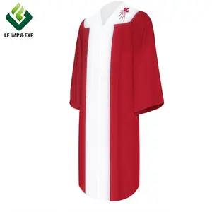 Alta Qualidade Red Coral Robe Robe de Confirmação com Bordado uniforme de Doze vestes do coro da igreja moderna