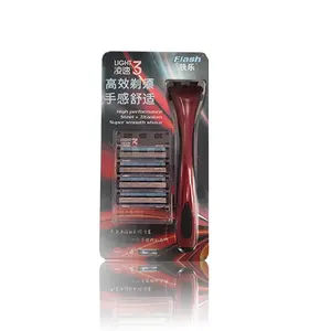 Großhandel patrone sicherheit rasiermesser-High Quality 3 Blade Imported Cartridge System Safety Razor For Men Shaving