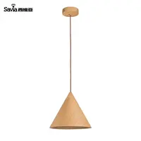 Savia Moderne Driehoek Vorm Led E27 Massief Houten Opgehangen Opknoping Lamp Houten Plafond Kroonluchter Hanglamp