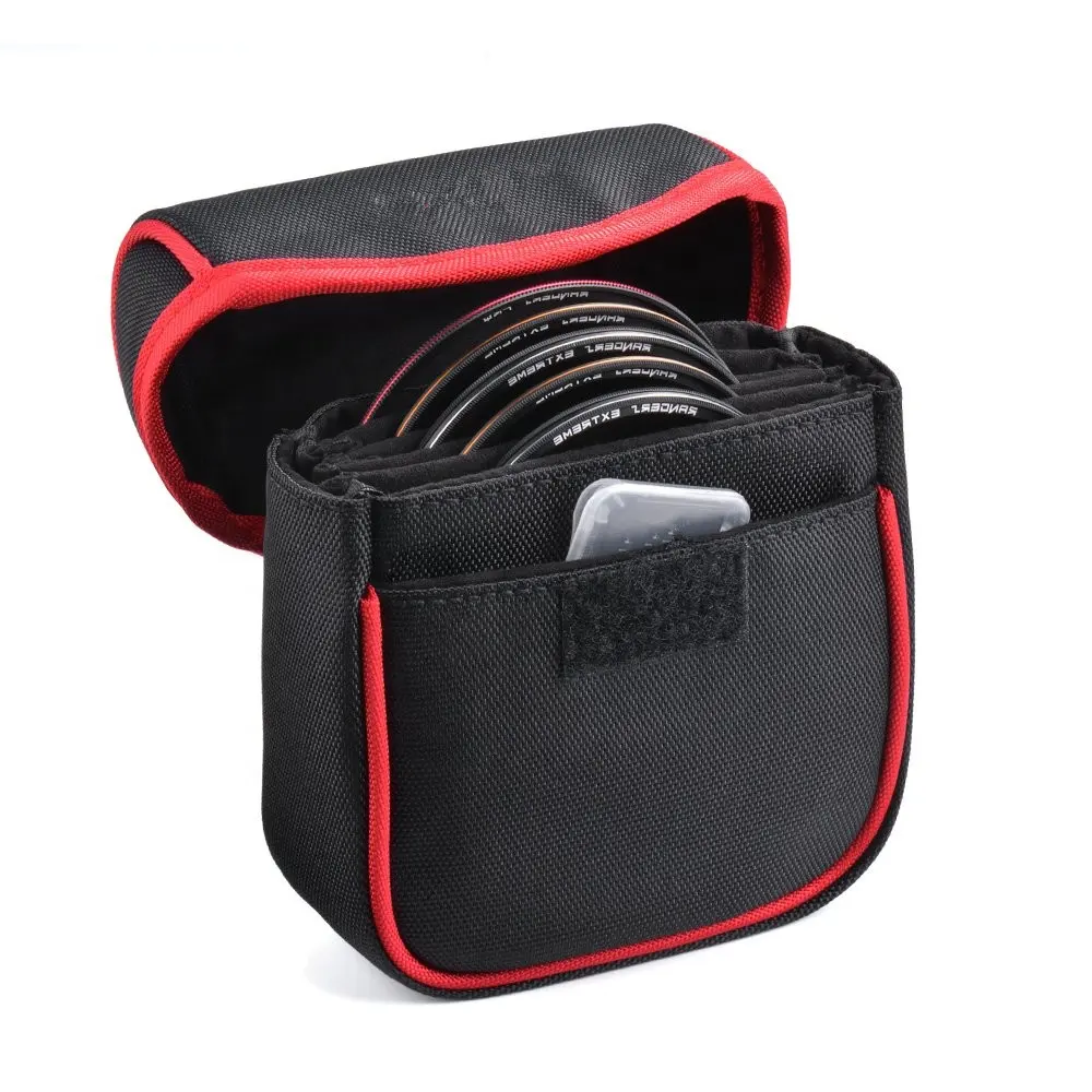 Durable Digital camera filter pouch Portable Camera Lens Filter case Bag for Round Filters