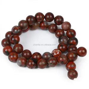 Round Mineral Flower Red stone Beads Natural Stone Jewelry Beads