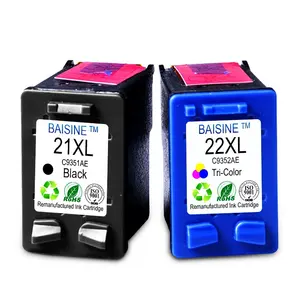 Hot Selling Baisine Compatible for HP Deskjet F2180 F380 F4180 4355 J3680 All-in-One Printer Reman Ink Cartridge 21XL 22XL