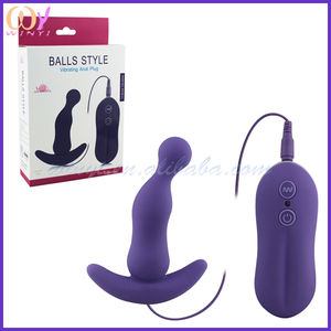 Fuerte vibración plug anal de silicona, consolador vibrador, butt plug con ventosa sex toys - Product Image 3