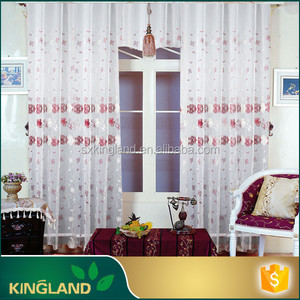 Latest alta calidad de encargo de flores bordadas a mano ready made pura tela de la cortina. - Product Image 1