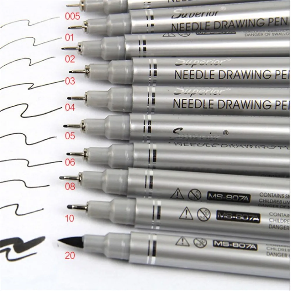 Canetas de micro caneta preta, beupro Preto Forro Do Pigmento Precisão Micro Forro Desenho Canetas para Desenhar Desenho Redação Off