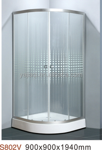 Diseño de la casa prefab homes plata clear glass ABS <span class=keywords><strong>Al</strong></span> aleación marco simple habitación de ducha - Product Image 1