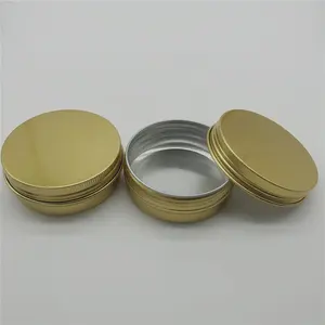 Aluminum Cream Jar 60ml Vendor Stock Gold Round Aluminum Tin Container Cream Aluminum Jar With Screw Cap