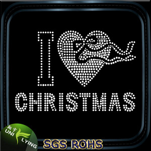 <span class=keywords><strong>J</strong></span>'aime les transferts de Noël design strass - Product Image 1