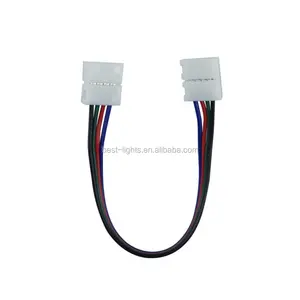 Conector de tira LED, 4 pines, 10mm de ancho, Cable de extensión sin soldadura, accesorios de iluminación de Cable para tira LED SMD 5050 RGB