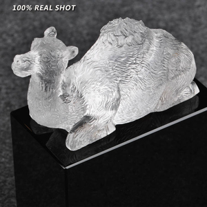 Hecho a mano pulido cristal blanco Camel Trophy Award negro y claro base disponible - Product Image 3