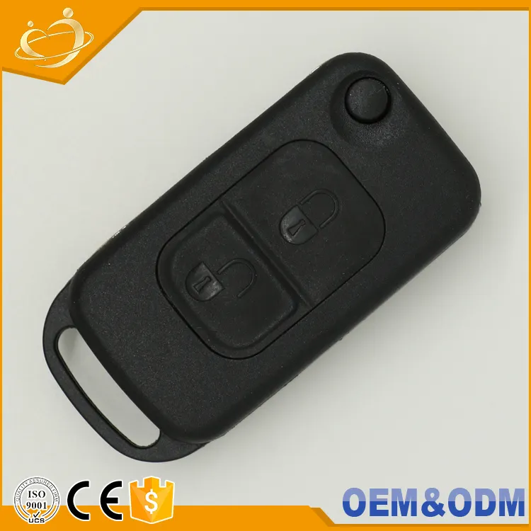 Kunci Mobil Remote, 2 Tombol + 1 Flip Lipat Fob untuk Mercedes Benz E113 A C E S W168 W202 W203