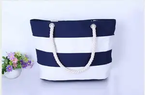 Ladies Large Shoulder Bag Totes Casual Shopping Bags Fashion Color Stripes Printing Handbags Women Beach Canvas Bag