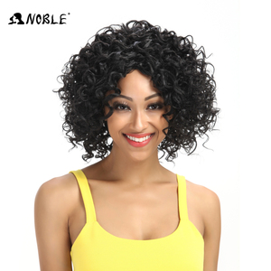 <span class=keywords><strong>Noble</strong></span> oro capelli sintetici di colore naturale crespo onda riccia resistente al calore parrucca sintetica bionda - Product Image 1