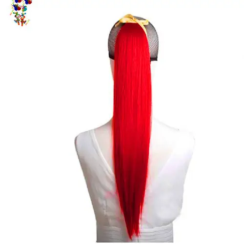 Coletas de pelo sintético con envoltura de Cinta Larga y recta de Color rojo barato, 2017