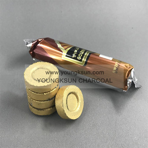 Viên Nén Than Củi Màu Than 33Mm YKS, Hình Tròn Có Ngọn Đuốc Vàng - Product Image 6