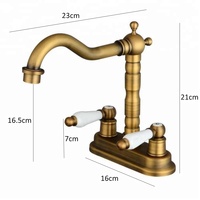 Style européen Antique En Laiton À Double Poignée Mitigeur Salle De Bain Robinets Pont Monté 2 trou Robinets de Lavabo