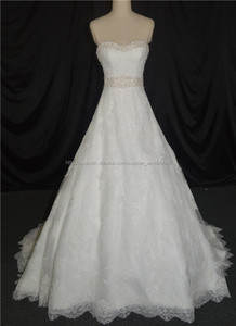 vestido <span class=keywords><strong>de</strong></span> novia blanco una línea <span class=keywords><strong>de</strong></span> cuentas <span class=keywords><strong>de</strong></span> encaje corsé corpiño - Product Image 2