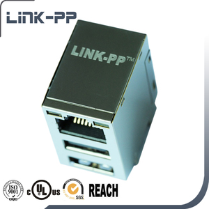 10/100 Base-T Blindé Pile 3 Ponts 2 USB RJ 45 Connecteur Combo 45F-10102DYD2NL 45F-10201DYD2NL 45F-10201DYDXNL - Product Image 2