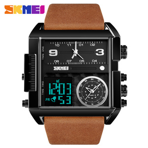 <span class=keywords><strong>Skmei</strong></span> — montre-bracelet numérique en cuir, couleur or, pour hommes, grand cadran, étanche, nouveau design à la mode, 3 fois, <span class=keywords><strong>1391</strong></span> - Product Image 4